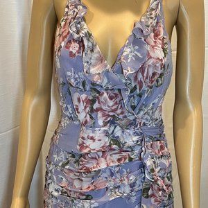 ASTR Kiana Floral Ruched Midi Dress